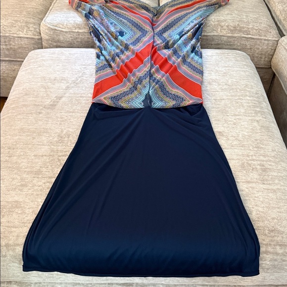 Beautiful Caribbean Navy Print Flowing Sundress - Picture 6 of 8